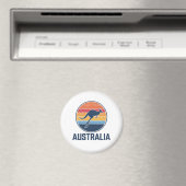 Aimant Retro Australian Sunset Animal sauter Kangaroo (In Situ (Lave-vaisselle))