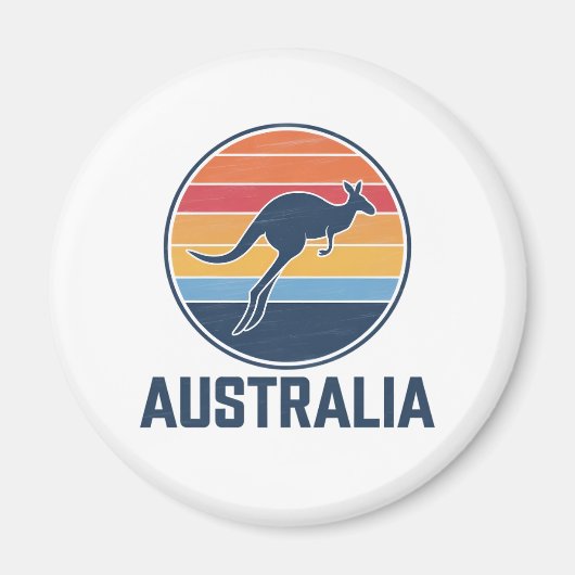 Aimant Retro Australian Sunset Animal sauter Kangaroo (Devant)