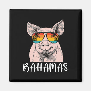 Aimant Retro Bahamas Pig Bahamas Souvenir Famille Vacance
