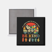 Aimant Retro Be Kind Puzzle Papillon ASL Enseignant Autis (Recto/Verso)
