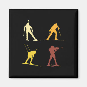 Aimant Retro Biathlon Wintersport Ski de fond Sh