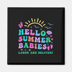 Aimant Retro Bonjour Été Bébés Travail Et Livraison Infir