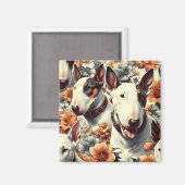 Aimant Retro Bull Terrier Peinture sans fil (Recto/Verso)
