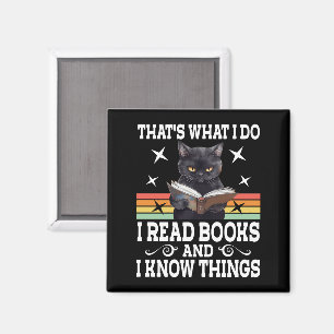 Aimant Retro Cat Livres Le Lecteur Halloween Lecture Cade