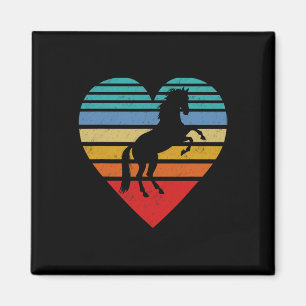 Aimant Retro Cheval Coeur Amour animal