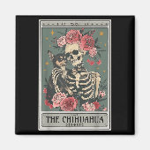 Aimant Retro Chihuahua Dog Lover The Moon Halloween , Wom (Devant)