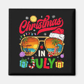 Aimant Retro Christmas In July Sungles Beach Summer Hawai (Devant)