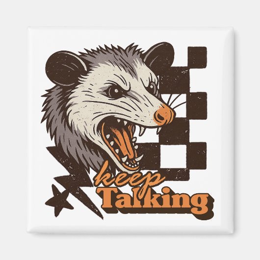 Aimant Retro Continue Talking Feral Possum : Animal sauva (Devant)