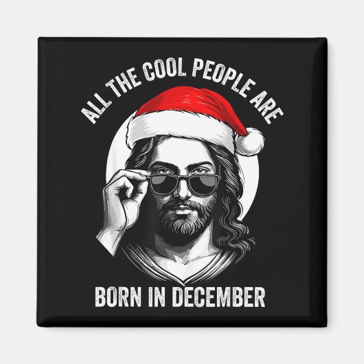 Aimant Retro Cool People Are Born In December Christian C (Devant)