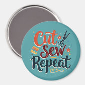 Aimant Retro "Couper la couture répétée" Conception de l' (Recto/Verso)