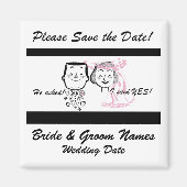 Aimant Retro Couple Enregistrer l'aimant de date (Devant)