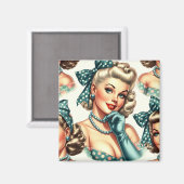 Aimant Retro Cute Classic Pinup (Recto/Verso)