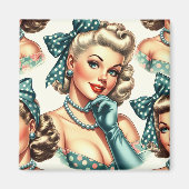 Aimant Retro Cute Classic Pinup (Devant)