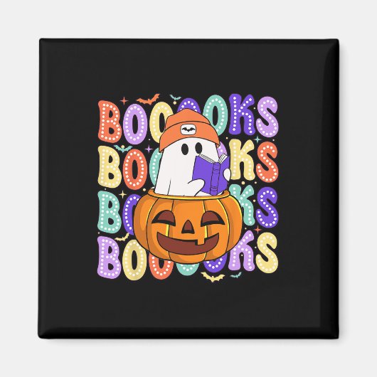 Aimant Retro Cute Ghost Enseignant Halloween Librairie Li (Devant)