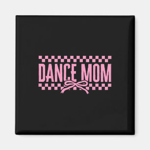 Aimant Retro Danse Maman Coquette Bow À damiers Danse Mam