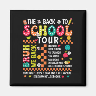 Aimant Retro de la rentrée scolaire Tour de l'enseignant