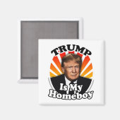 Aimant Retro Donald Trump est mon héros pour le président (Recto/Verso)