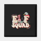 Aimant Retro Elf Squad Noël Correspondant Famille Amusant (Devant)