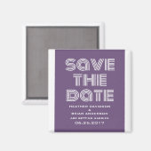 Aimant Rétro Enregistrer l'aimant de date, violet (Recto/Verso)
