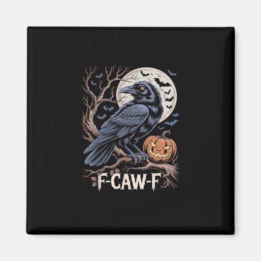 Aimant Retro F-Caw-F Bird Crow Funny Crow Bird Cawing Gru (Devant)