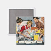 Aimant Rétro femme au foyer des années 1950 "vous souvene (Recto/Verso)