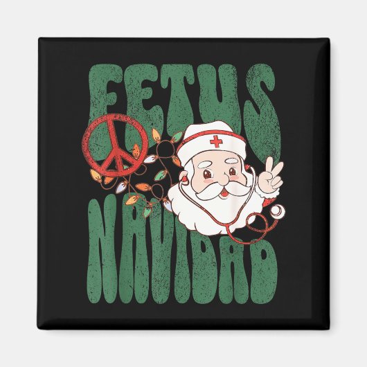 Aimant Retro Fetus Navidad Santa Claus Christmas Obgyn Nu (Devant)