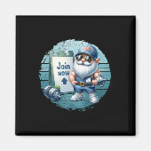 Aimant Retro Fitness Gnome In Gym Outfit With Dumbbells V (Devant)