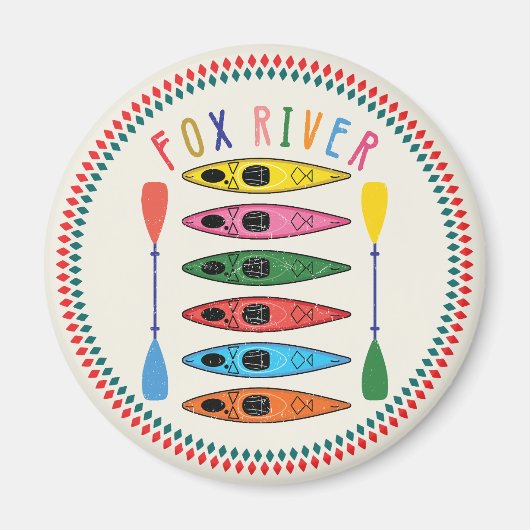 Aimant Retro Fox River Kayak (Devant)