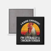 Aimant Retro Funny Chicken Lover Gift – I Raise Chickens  (Recto/Verso)