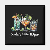Aimant Retro Funny Santa's Little Helper Martini Merry Ch (Devant)