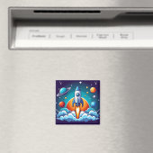 Aimant Retro, fusée spatiale (In Situ (Lave-vaisselle))