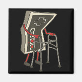 Aimant Retro Gaming Controller Old Gamer With Walker Funn (Devant)