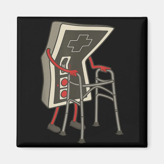 Aimant Retro Gaming Controller Old Gamer With Walker Funn (Devant)