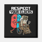 Aimant Retro Gaming Funny Gamer Controller 80s Respect Yo (Devant)