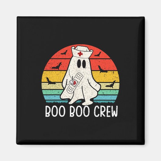 Aimant Retro Ghost Boo Boo Crew Femmes Infirmières Funny  (Devant)