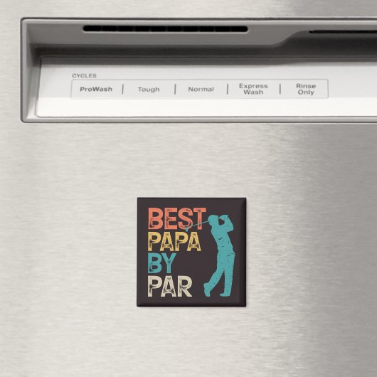 Aimant Retro Golfer - Best Papa By Par (In Situ (Lave-vaisselle))