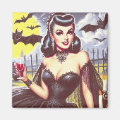 Aimant Retro Goth Vampire Pin-up (Devant)