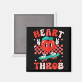 Aimant Retro Groovy Heart Throb Valentines Day Toddlers B (Recto/Verso)