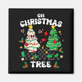 Aimant Retro Groovy Oh Christmas Tree Cake Pajamas Xmas K (Devant)