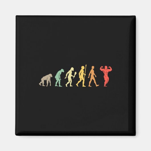 Aimant Retro Gym Motivation Gift Idea Funny Bodybuilding  (Devant)