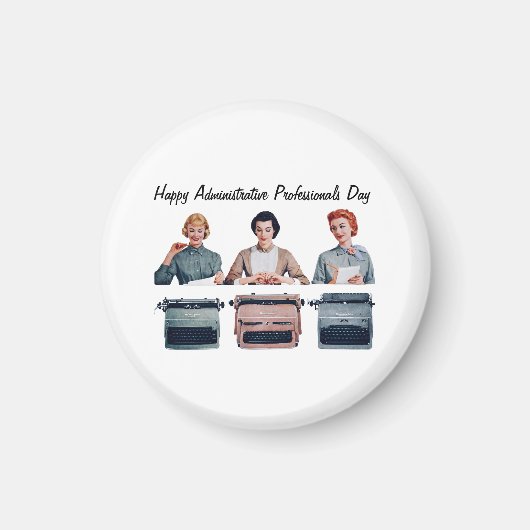 Aimant Retro Happy Administrative Professionals Day (Devant)
