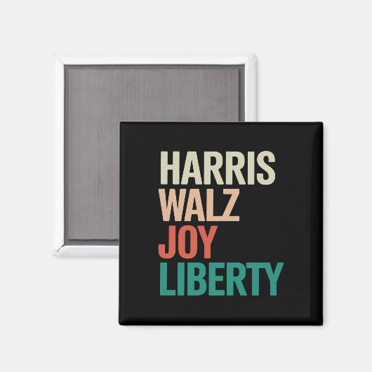 Aimant Retro Harris Waltz 2024 Harris Walz Joy Liberty (Recto/Verso)