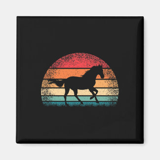 Aimant Retro Horse Lover Horseback Riding Cowgirl Western