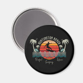Aimant Retro Huntington Beach Surf (Recto/Verso)
