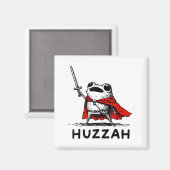 Aimant Retro Huzzah Frog Knight Funny Sword Meme Quote  (Recto/Verso)