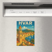 Aimant Retro Hvar Croatia Adria Coast Travel (In Situ (Lave-vaisselle))