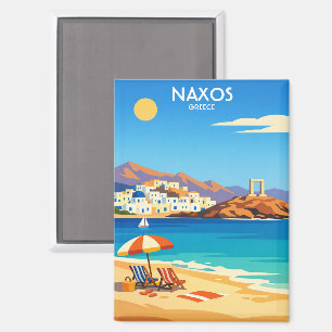 Aimant Rétro Île de Naxos - Art de Voyage Grèce