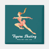 Retro Image of A Figure Skater In A Pink Outfit