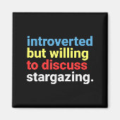 Aimant Retro Introverted But Willing Stargazing Lover Fun (Devant)