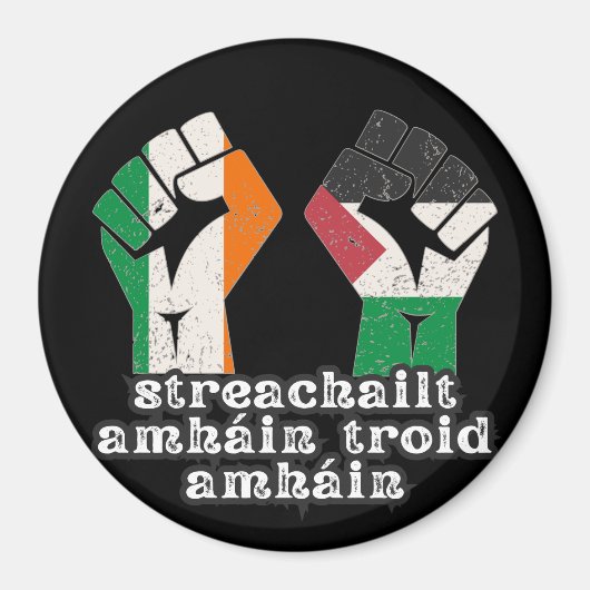 Aimant Rétro Irlande Palestine Solidarité Première révolu (Devant)
